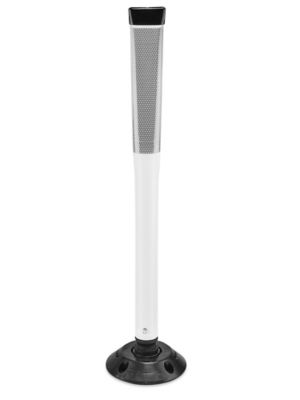Flexible Delineator Flat Face Post with Base Bulk Pack - 36", White H-9871W