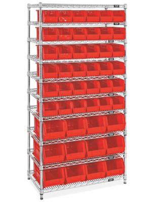 Plastic Stackable Bins - 15 x 8 x 7, Clear S-12419C - Uline