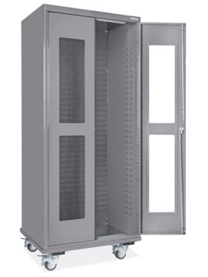 Mobile Clear-View Bin Cabinet - Empty, 36 x 24 x 84" H-9896