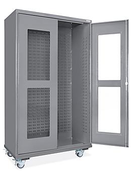 Mobile Clear-View Bin Cabinet - Empty, 48 x 24 x 84" H-9898