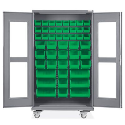 Plastic Stackable Bins - 15 x 8 x 7, Green S-12419G - Uline