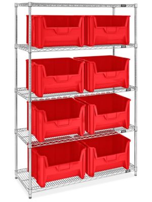 Giant Stackable Bin Organizer - 48 x 18 x 72 with 15 x 20 x 12 1