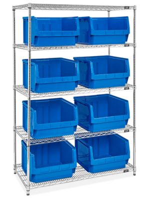 Magnum Hopper Bin Organizer - 48 x 24 x 72" with 20 x 18 x 12" Bins