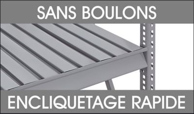 Rayonnages à grande capacité avec platelage en acier