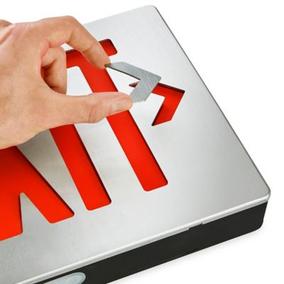 Hard-Wired Exit Sign - Aluminum with Red Letters H-9980 - ULINE