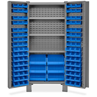 Heavy-Duty Bin Storage Cabinet - 36 x 24 x 78", 102 Bins