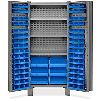 Heavy Duty Bin Storage Cabinet - 36 x 24 x 78", 102 Bins