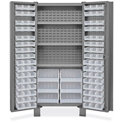 Heavy-Duty Bin Storage Cabinet - 36 x 24 x 78, 102 Yellow Bins - ULINE - H-9986Y