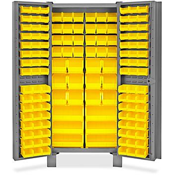 Heavy-Duty Bin Storage Cabinet - 36 x 24 x 78", 138 Yellow Bins H-9987Y