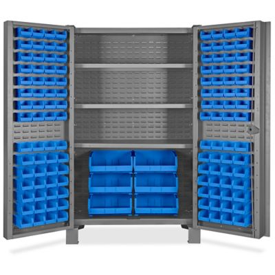  Armoire de rangement à bacs robuste – 48 x 24 x 78 po, 126 bacs