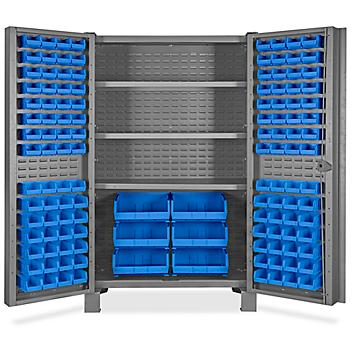Heavy-Duty Bin Storage Cabinet - 48 x 24 x 78", 126 Bins