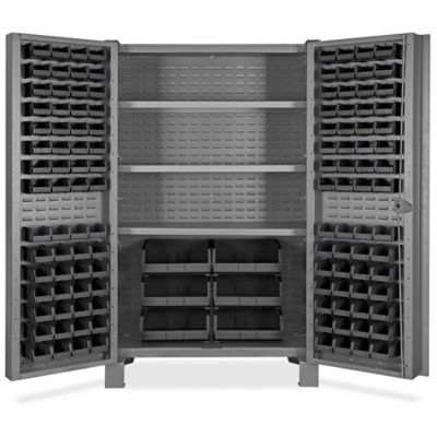 HeavyDuty Bin Storage 48 x 24 x 78", 126 Black Bins H9988BL