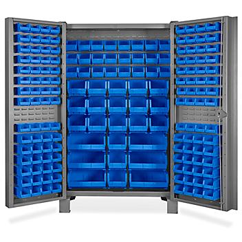 Heavy-Duty Bin Storage Cabinet - 48 x 24 x 78", 168 Bins