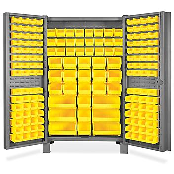Heavy-Duty Bin Storage Cabinet - 48 x 24 x 78", 168 Yellow Bins H-9989Y