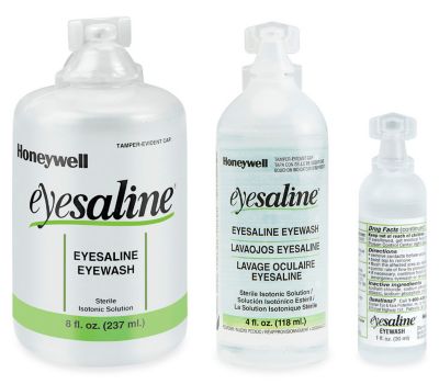 Honeywell Eyesaline Eyewash, Sterile Saline Solution in Stock ULINE