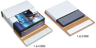Boîtes d'expédition autoadhésives pour DVD
