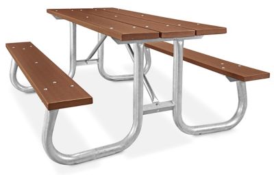 Table de pique-nique en plastique recyclé avec structure en acier