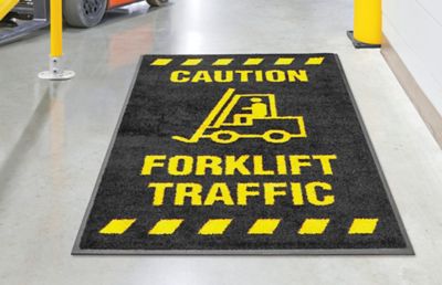 Tapis avec message de sécurité