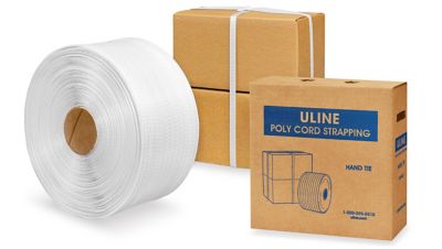 Feuillard de cerclage en cordon de polyester nouable à la main