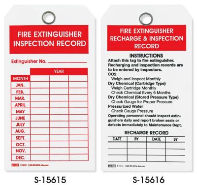 Fire Extinguisher Tags