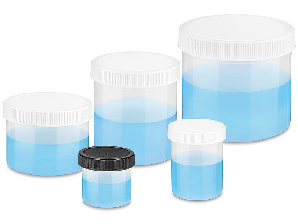 Translucent Round Wide-Mouth Plastic Jars