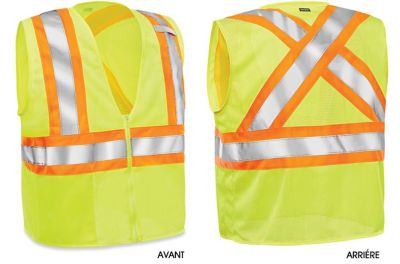 Gilet de sécurité à haute visibilité avec dos à motif croisé
