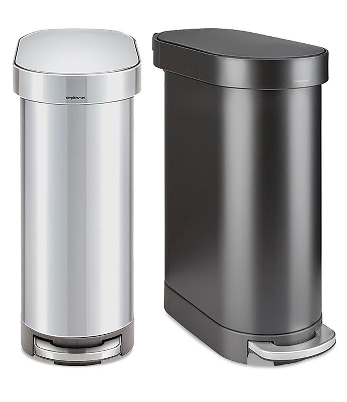 Slim Step-On Stainless Steel Trash Cans