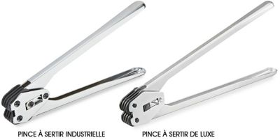 Pinces à sertir pour feuillard de cerclage en polypropylène