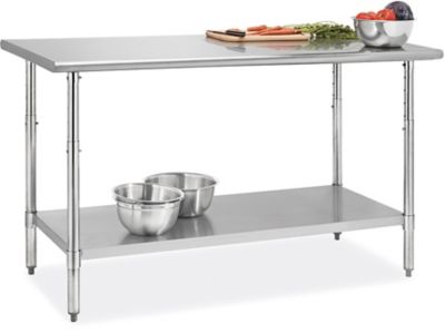 Tables de travail à hauteur réglable en acier inoxydable