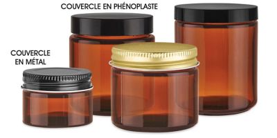 Bocaux en verre à bord droit – Ambré
