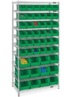 Supports de rangement en fil de métal pour bacs empilables