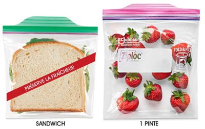 Ziploc<sup><small>MD</small></sup> – Sacs d'entreposage