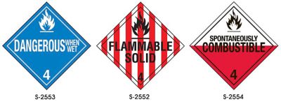 Hazard Class 4 D.O.T. Placards