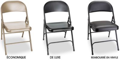 Chaises pliantes en acier