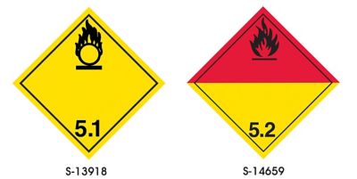 Hazard Class 5 International Placards