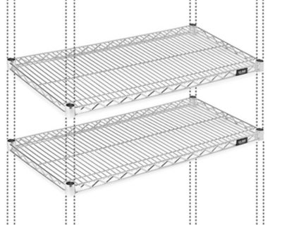 Chrome Wire Shelving Additional Shelves in Stock ULINE