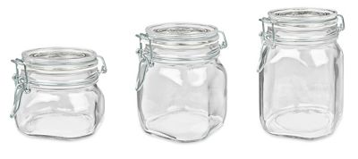 Bocaux en verre avec armature métallique