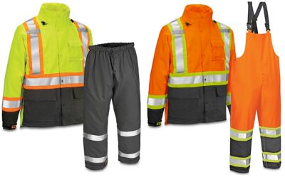 Vêtements de pluie résistants à haute visibilité