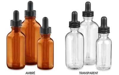 Bouteilles à compte-gouttes en verre