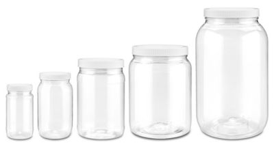 Bocaux ronds en plastique PET à large ouverture – Transparent