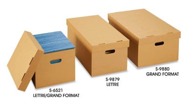 Uline – Boîtes de rangement de dossiers économiques avec couvercle