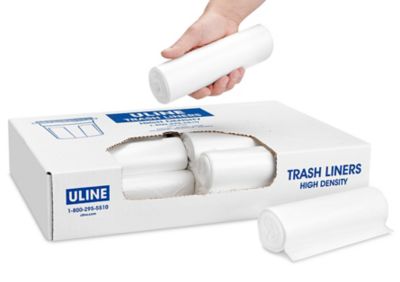 Drawstring Trash Liners - .8 Mil, 13 Gallon, Clear S-15583C - Uline