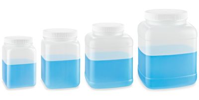 Bocaux carrés en plastique à large ouverture