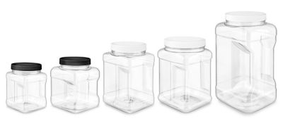 Bocaux en plastique à prise sûre