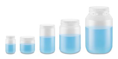 Bocaux ronds en plastique à large ouverture – Naturel