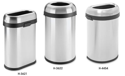 Poubelles à dessus ouvert en acier inoxydable