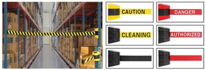 Uline – Barrières rétractables magnétiques