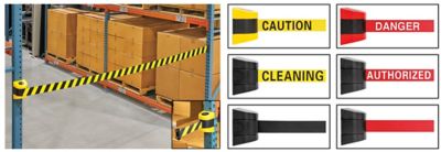 Uline – Barrières rétractables magnétiques