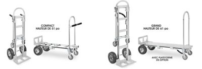 Uline – Diables de manutention transformables en aluminium