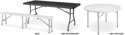 Tables économiques pliables en deux